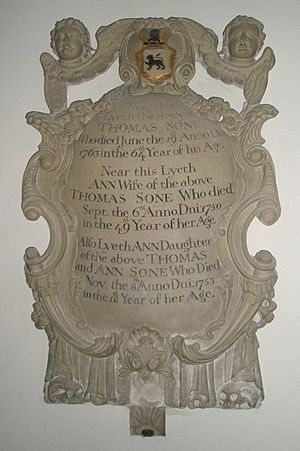 Memorial on the south wall of St Thomas à Becket, Warblington (1) - geograph.org.uk - 1322879