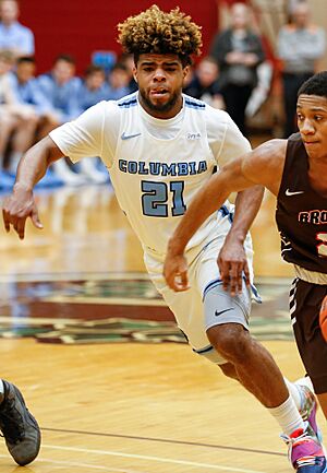 Mike Smith Brown v Columbia basketball game (cropped)