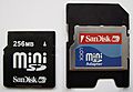 MiniSD memory card including adapter