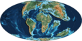 Mollweide Paleographic Map of Earth, 60 Ma (Selandian Age)