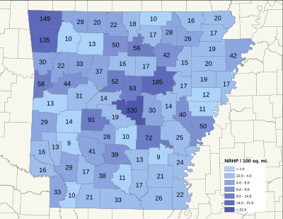 NRHP Arkansas Map
