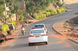 Police car in Rwanda