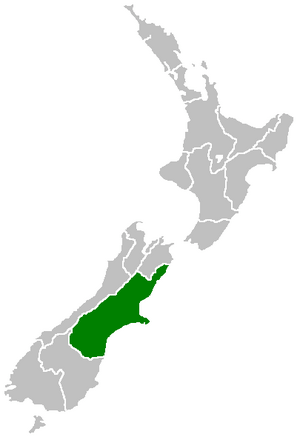 Canterbury Region within New Zealand