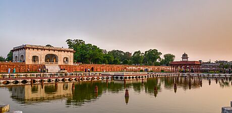 Reflection of Farah Baksh Terrace (Upper Terrace) main building