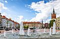 Rynek w Bytomiu i widok na kamienice
