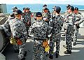 Safety briefing aboard HMAS Tobruk in 2010