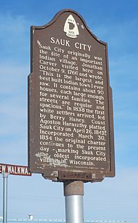 Sauk City historical marker