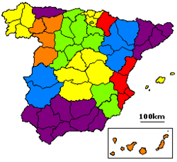 Spain - Territorial division of 1822