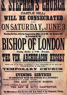St Stephen's consecration poster