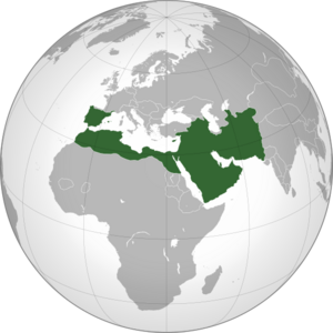 Umayyad Caliphate 720 AD (orthographic projection)