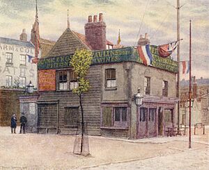 Vine Tavern, Mile End, looking East, 1887 by Philip Norman