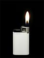 White lighter with flame