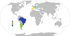 World cup title winners map
