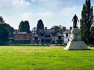 Wythenshawe Hall with Cromwell statue