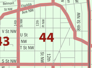 2010 census map of Tract 44, Washington, D.C