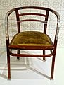 Armchair model 718 F, Otto Wagner, Vienna, made by Gebruder Thonet, c. 1905-1906, beechwood, aluminum, caning under upholstery - Montreal Museum of Fine Arts - Montreal, Canada - DSC09152