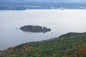 Bannerman Castle on Pollepel Island viewed from atop Breakneck Ridge