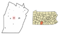 Bedford County Pennsylvania Incorporated and Unincorporated areas Bedford Highlighted