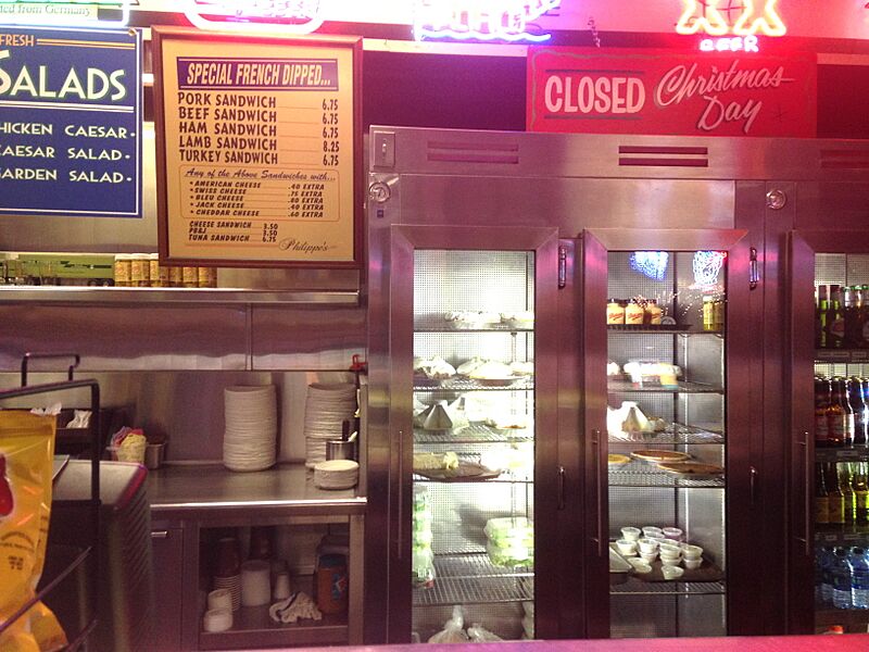 Behind counter