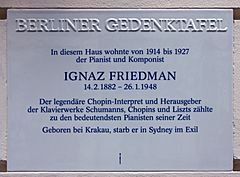 Berliner Gedenktafel Pariser Str 21 (Wilmd) Ignaz Friedman