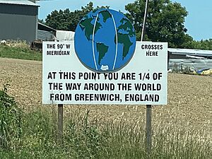 Bethalto Illinois 90 Degree West Meridian Sign