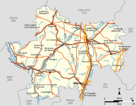 Carte de la Saône-et-Loire