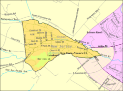 Census Bureau map of Lakehurst, New Jersey