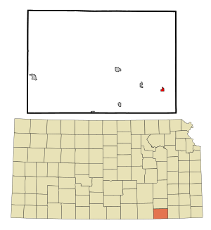 Location within Chautauqua County and Kansas