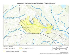 Course of Bakers Creek