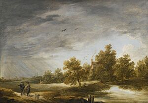 David Teniers (II) - River landscape with rainbow