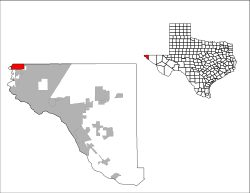 Location of Anthony within El Paso County, Texas