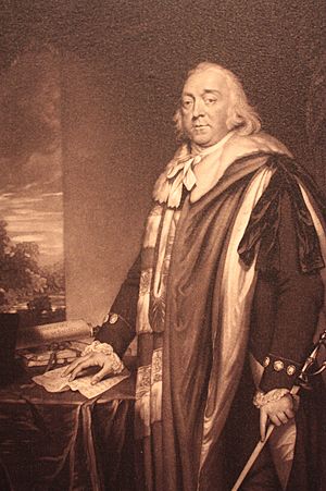 Engraving of Charles Marsham based on a picture by Sir William Beechey, 1803