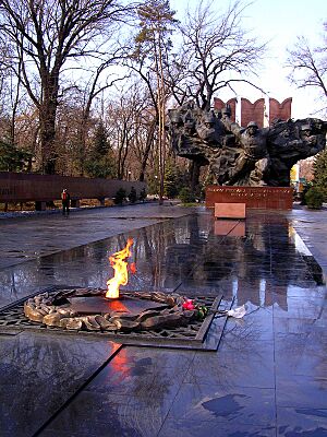Eternal Flame World War II monument. Almaty, Kazakhstan