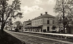 Fellingsbro railway station in the 1930s.