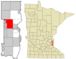 Location of the city of Grantwithin Washington County, Minnesota