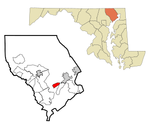 Harford County Maryland Incorporated and Unincorporated areas Riverside Highlighted.svg