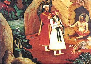 Harihara and Bukka meeting Vidyaranya