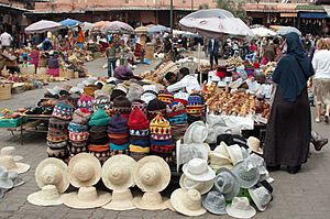 Hats on Marrakesh market