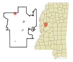 Location of Isola, Mississippi