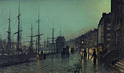 John Atkinson Grimshaw - Shipping on the Clyde (1881)