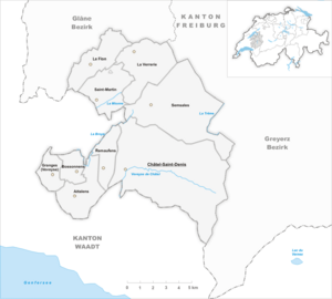 Karte Gemeinden des Bezirks Vivisbach 2007