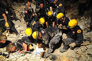 LA County SAR pulls Haitian woman from earthquake debris 2010-01-17