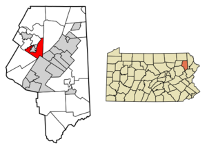 Lackawanna County Pennsylvania Incorporated areas South Abington Township Highlighted.svg