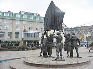 Liberation sculpture Pomme d'Or Jersey