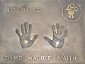 Maggie Smith handprints in Leicester Square