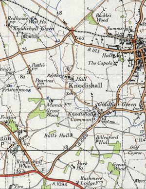 Map of Knodishall from the 20th Century