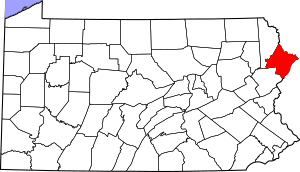 Map of Pennsylvania highlighting Pike County