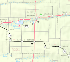 KDOT map of Rooks County (legend)