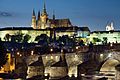 Night view of the Castle and Charles Bridge, Prague - 8034