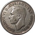 Obverse of King George VI Australian Florin 1952